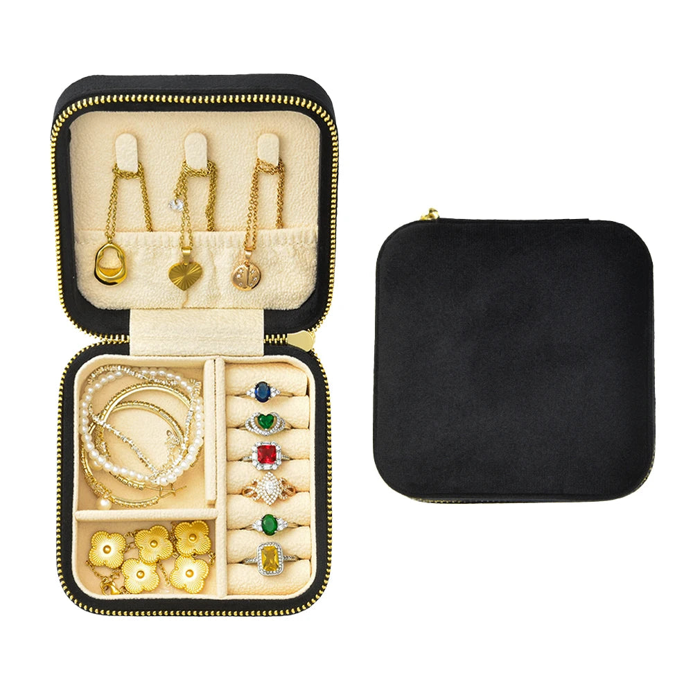 TAIMY Luxury Velvet Mini Portable Jewellery Box