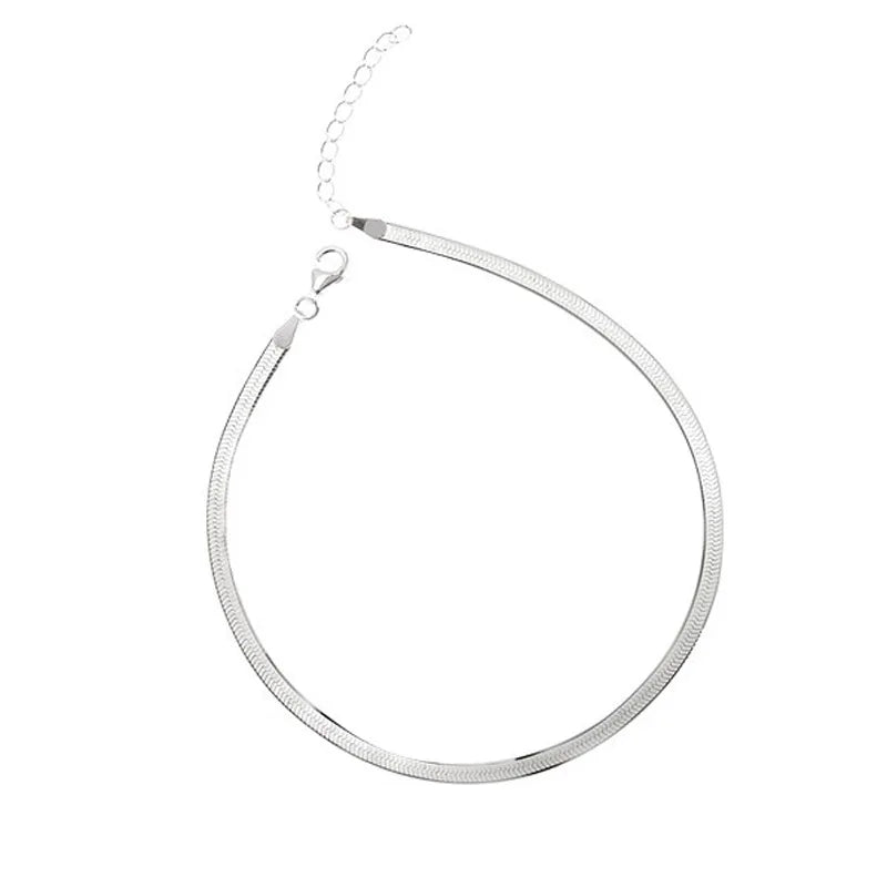 925 Silver Wide chain Anklets