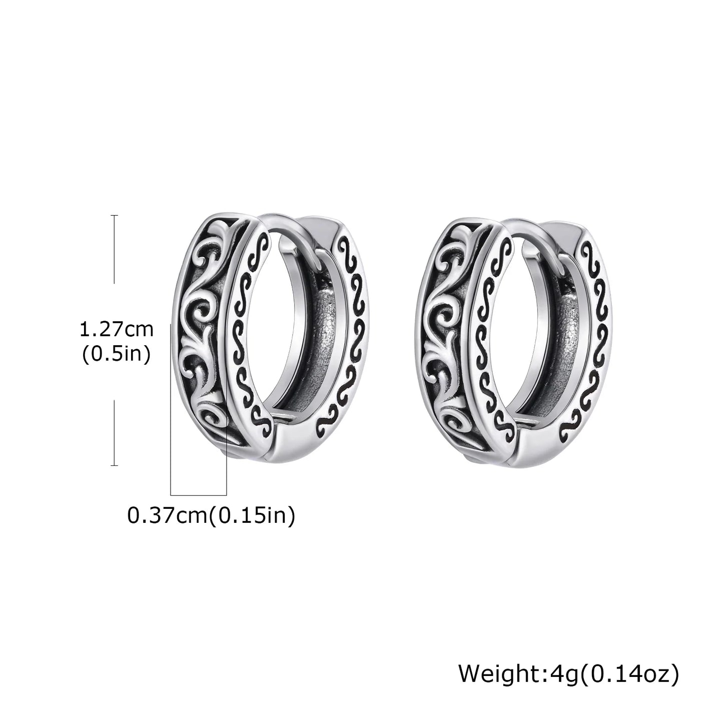 Punk Stainless Steel Hoop Earrings