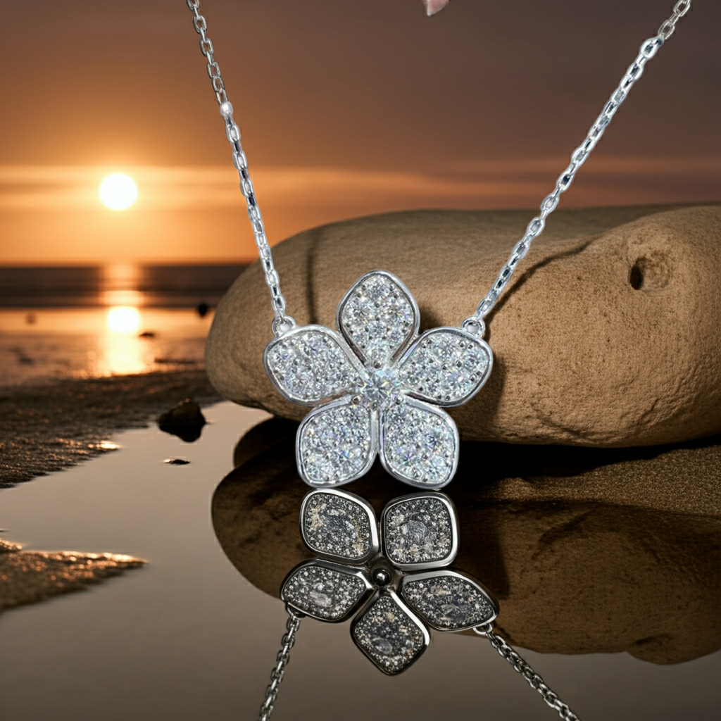 S925 Moissanite Flower Necklace For Charms