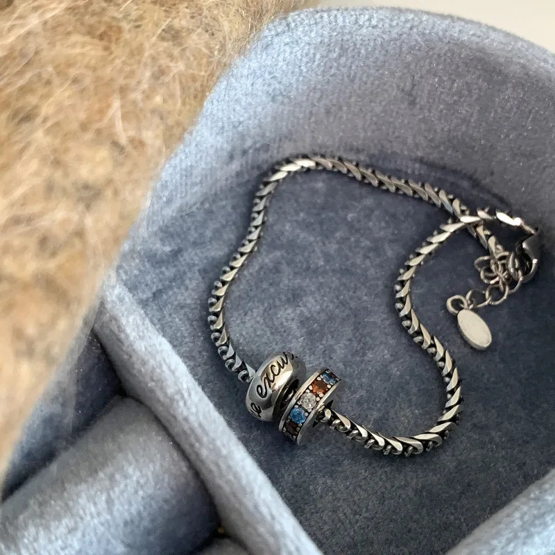 S925 Blue & Purple Gemstone Bracelet