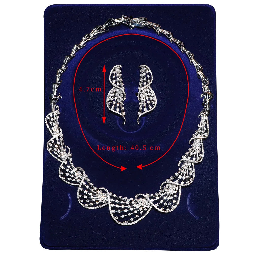 Cubic Zirconia necklace and earrings set