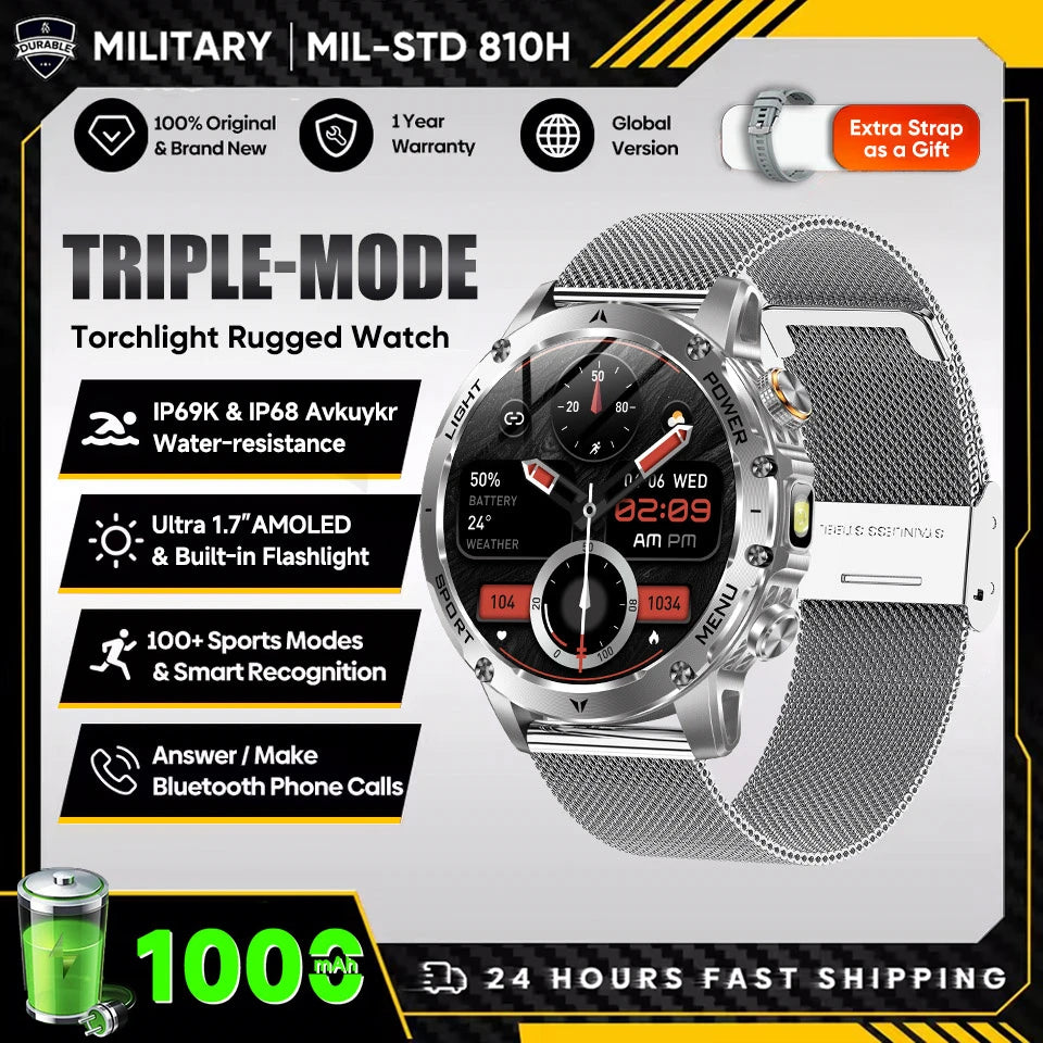 New Military T-Rex 3 Ultra 1000mAh Battery Smart Watch