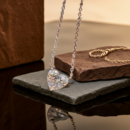 S925 Heart Cut Moissanite Pendant Necklace