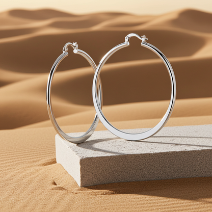 S925 Smooth Round Earrings