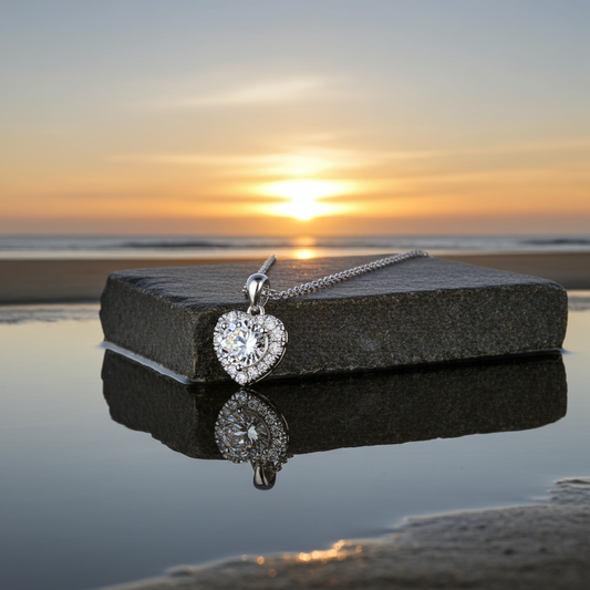 2ct D Color  Moissanite Diamond  Heart Shape Pendant Necklace