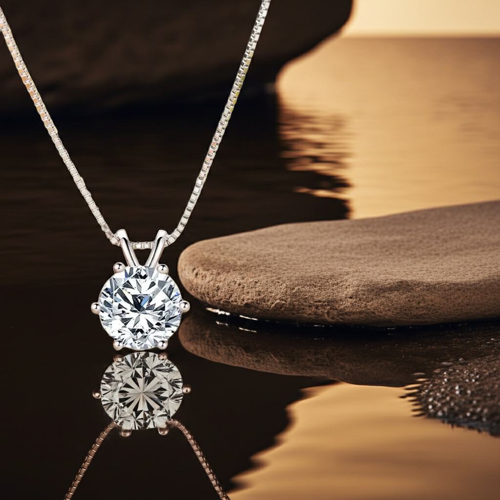 S925 Moissanite Solitaire Pandent