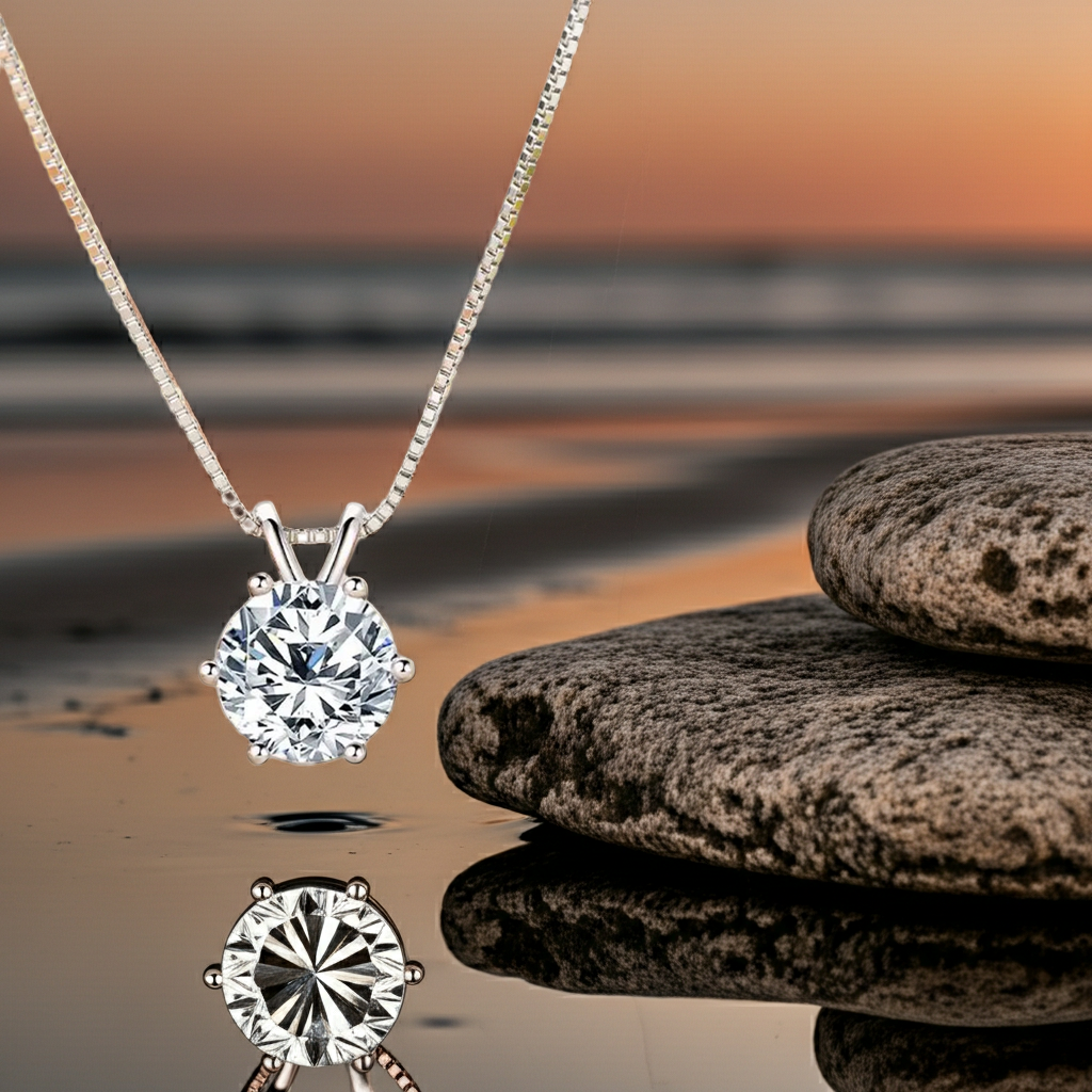 S925 Moissanite Solitaire Pandent