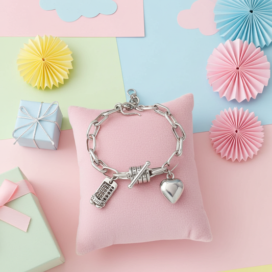 925 Sterling Silver Bracelets with Heart Charm