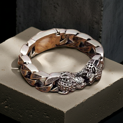 S925 Double Leopard Men's Bracelet