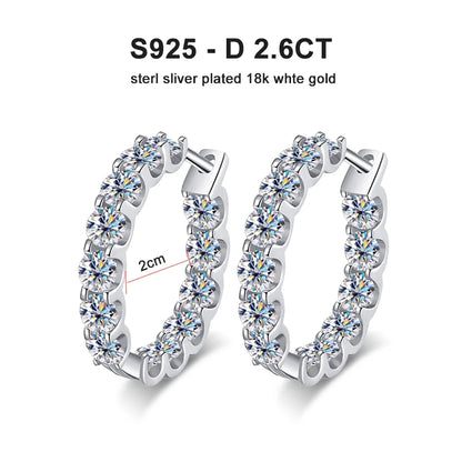 S925 2.6ct D Color Moissanite Earring