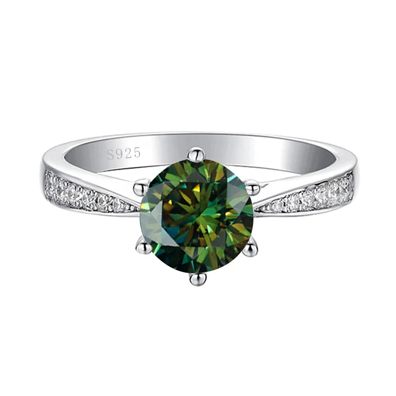Green Moissanite Ring for Women