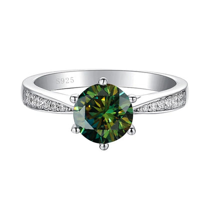 Green Moissanite Ring for Women