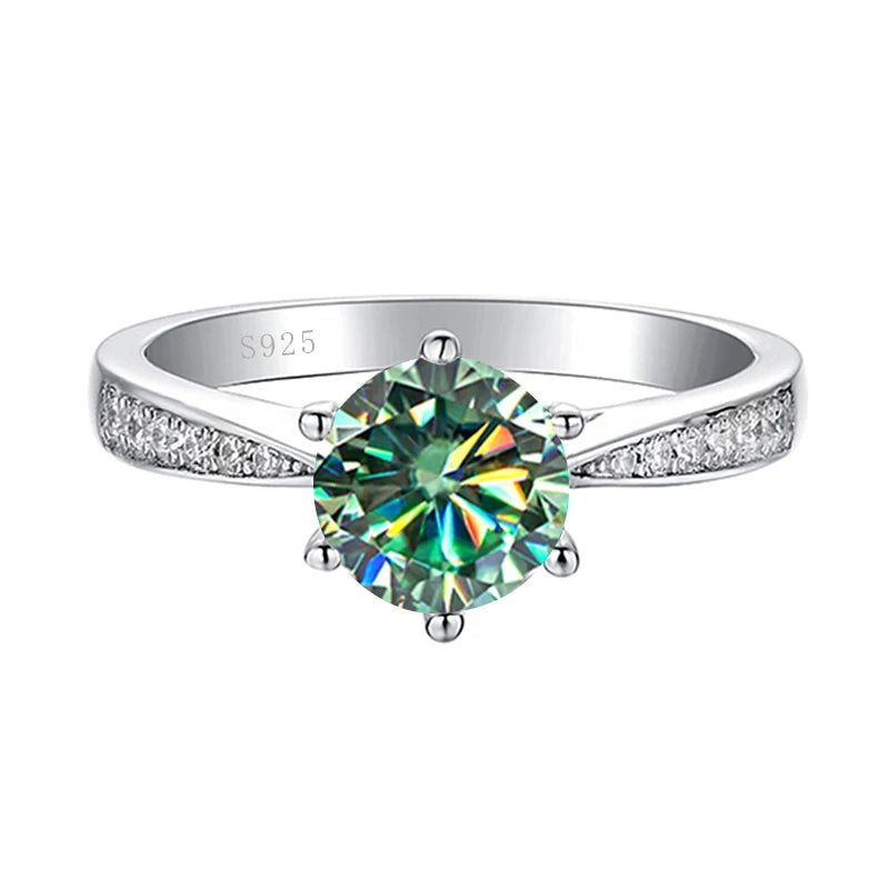 Green Moissanite Ring for Women