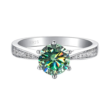 Green Moissanite Ring for Women