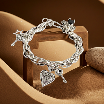 925 Sterling Silver Bracelet with Charms