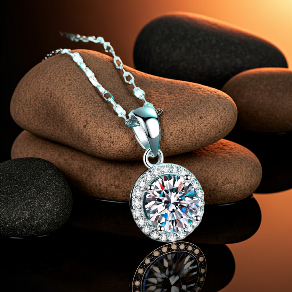 GRA Certified 1 CT Moissanite Necklaces