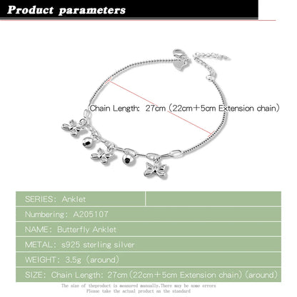 S925 Butterfly Pendant Design Anklet