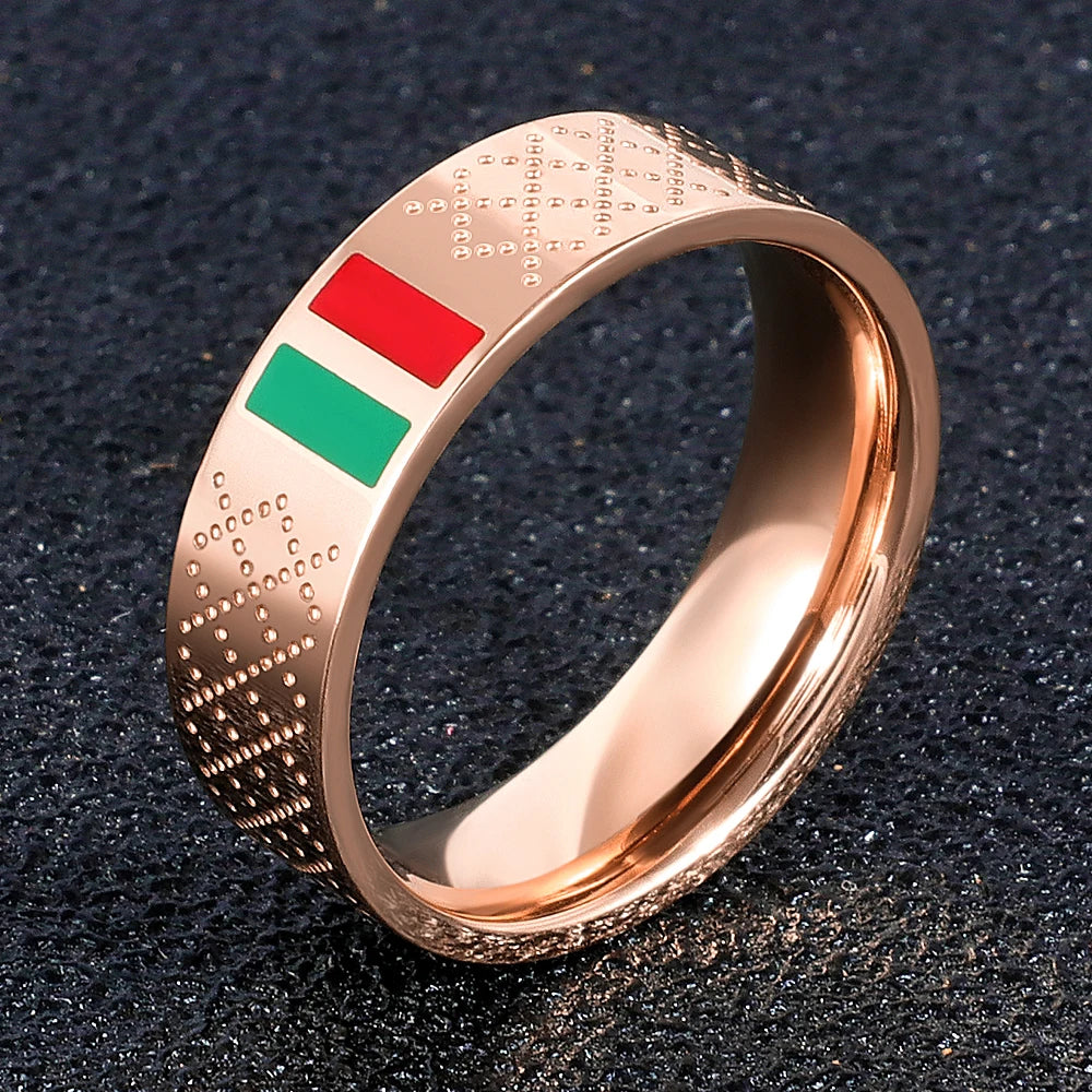Luxury Green Red Enamel Ring