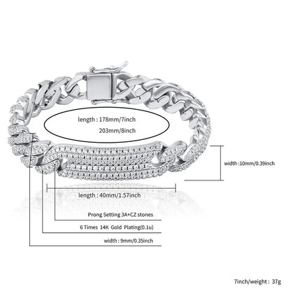 9mm Miami Cuban Chain Bracelet
