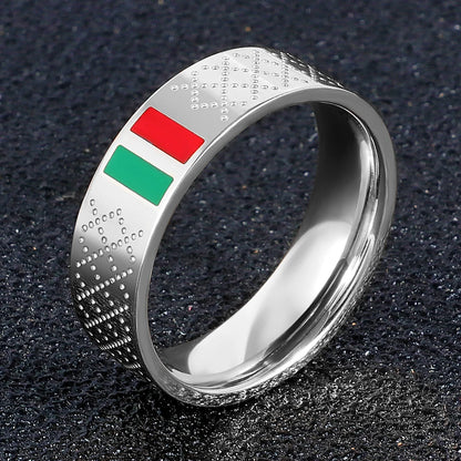 Luxury Green Red Enamel Ring