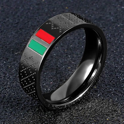 Luxury Green Red Enamel Ring