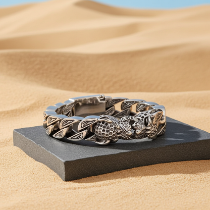 S925 Double Leopard Men's Bracelet