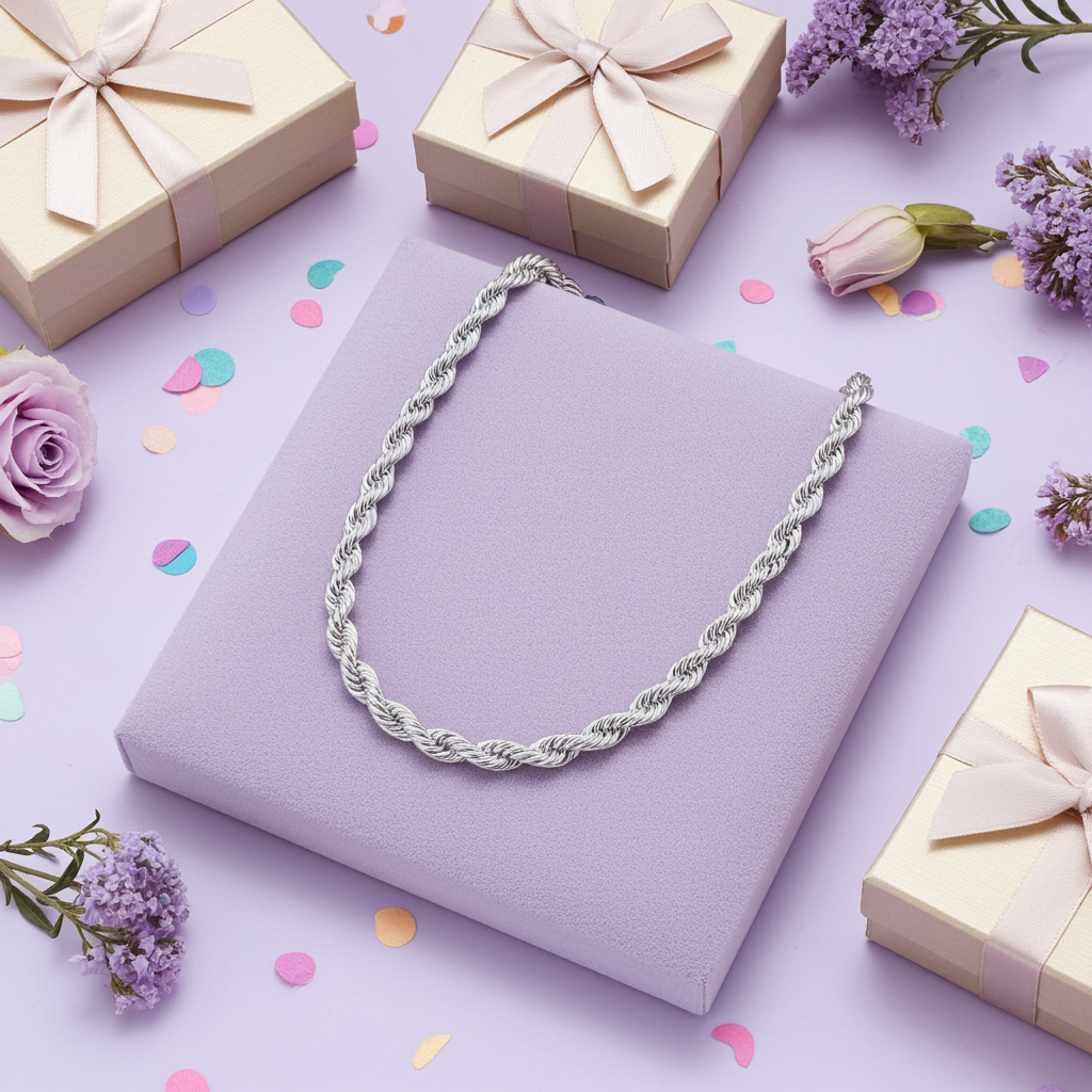 S 925 Twisted Rope Necklace