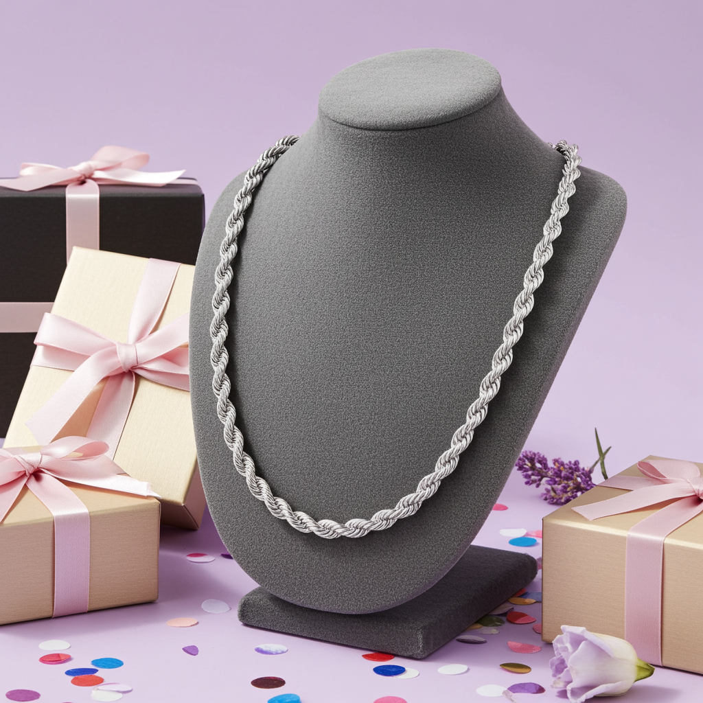 S 925 Twisted Rope Necklace