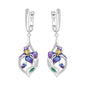 Original S925 Blue Iris Flower Earrings
