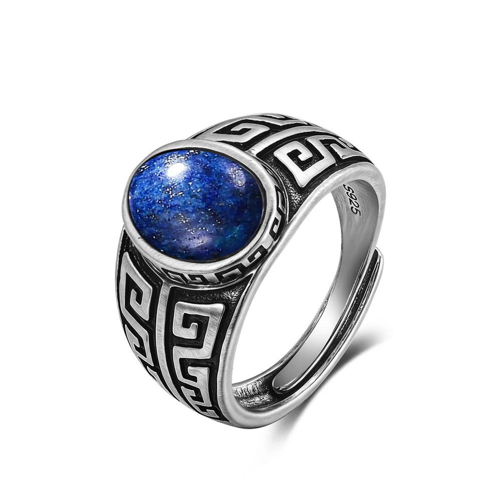Vintage S925 Sterling Silver Ring with Natural Moonstone Stone