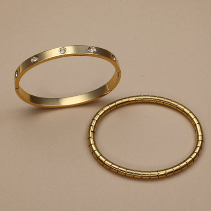 Stainless Steel Gold Colour Waterproof Bracelet