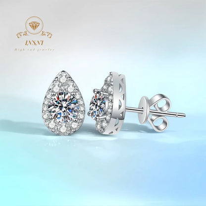 S925 1Ct D Color Pear Moissanite Earrings