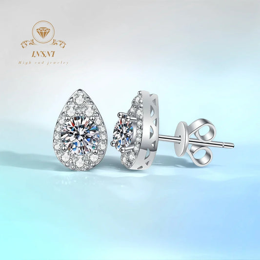S925 1Ct D Color Pear Moissanite Earrings