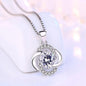 S925 Flower Amethyst Pendants Necklaces