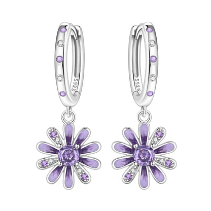 Original S925 Blue Iris Flower Earrings