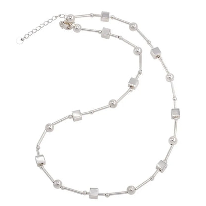 925 Sterling Silver Bead Geometry Necklace