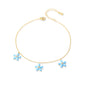 S925 CZ Cubic Zirconia Beach Enamel Starfish Anklet