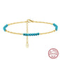 S925 Natural Turquoise Anklet