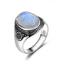 Vintage S925 Sterling Silver Ring with Natural Moonstone Stone