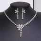 Decorative silver flower necklaces and earrings