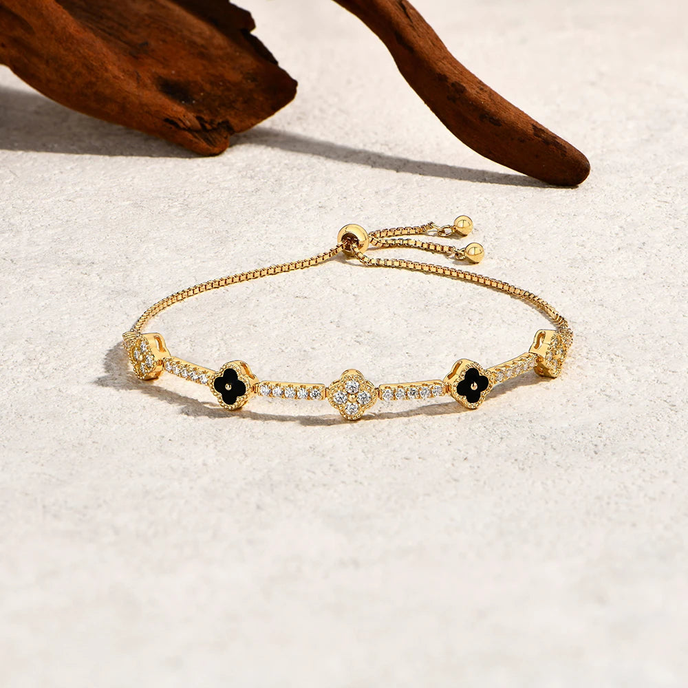 925 Sterling Silver 18k Gold Plated Tennis Bracelet