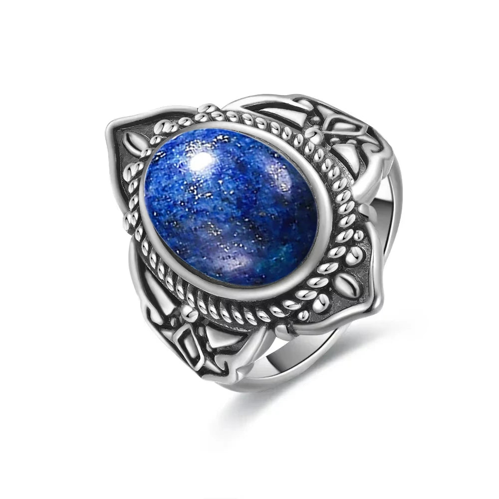 Vintage S925 Sterling Silver Ring with Natural Moonstone Stone
