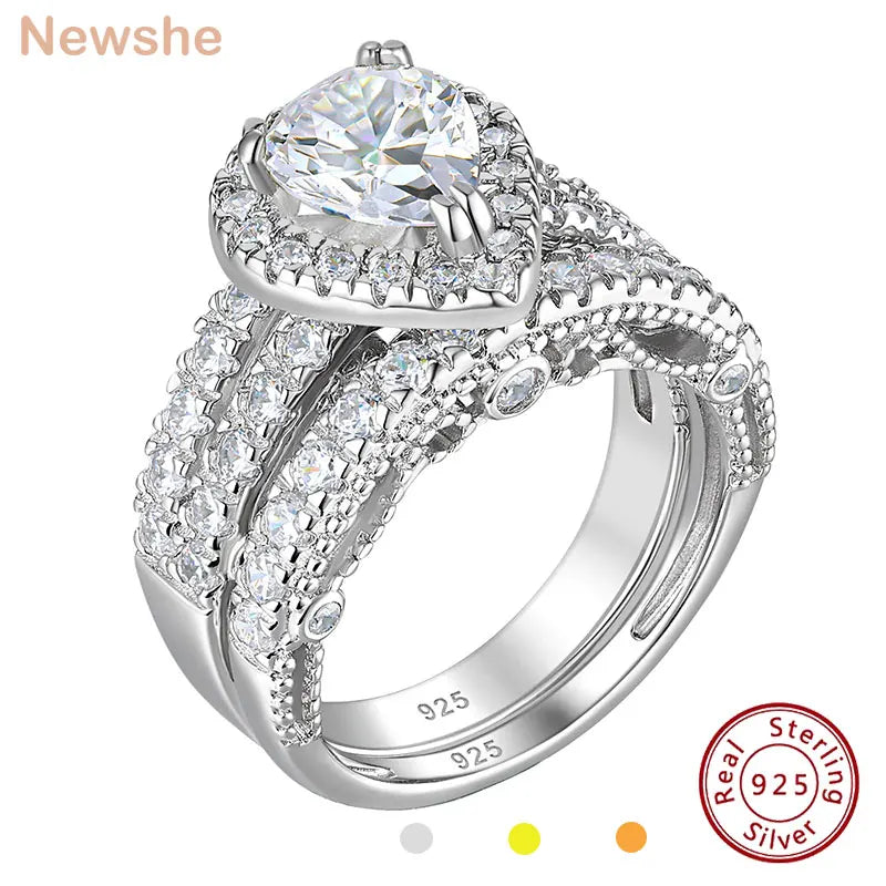 925 Sterling Silver Pear Cut