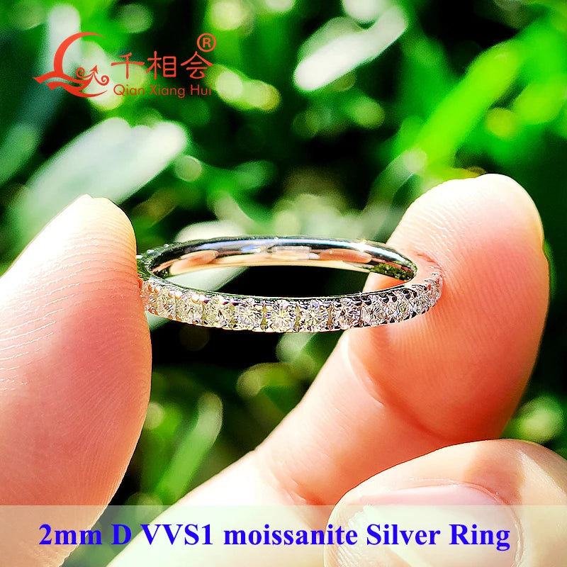 White Round Moissanite Diamond Ring