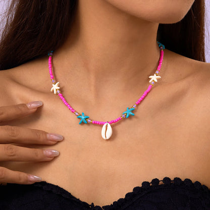 Natural Seashell Beaded Necklace