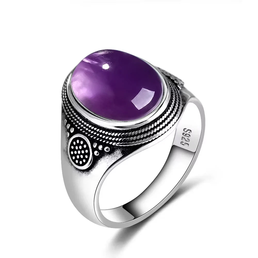Vintage S925 Sterling Silver Ring with Natural Moonstone Stone