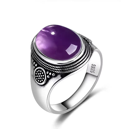 Vintage S925 Sterling Silver Ring with Natural Moonstone Stone