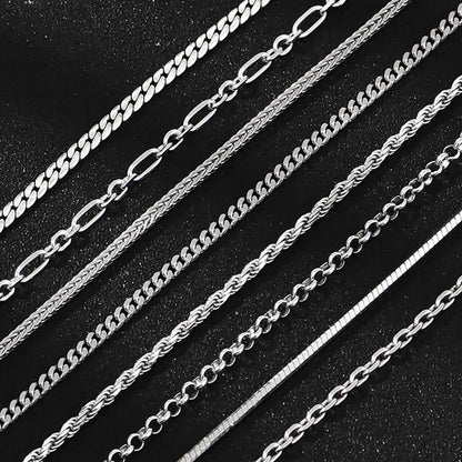 925 Sterling Silver Italian Flat Mariner Chain
