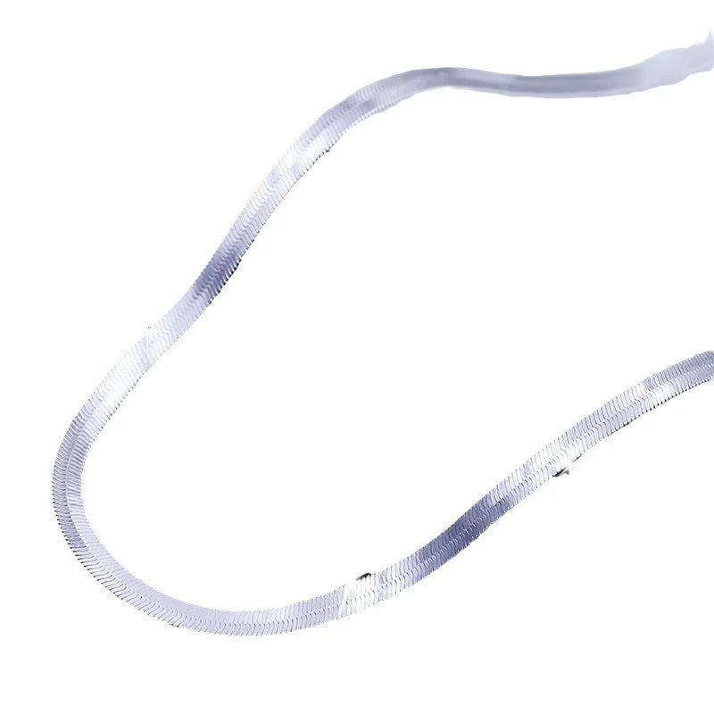 925 Silver Classic Flat Snake Bone Blade Chain